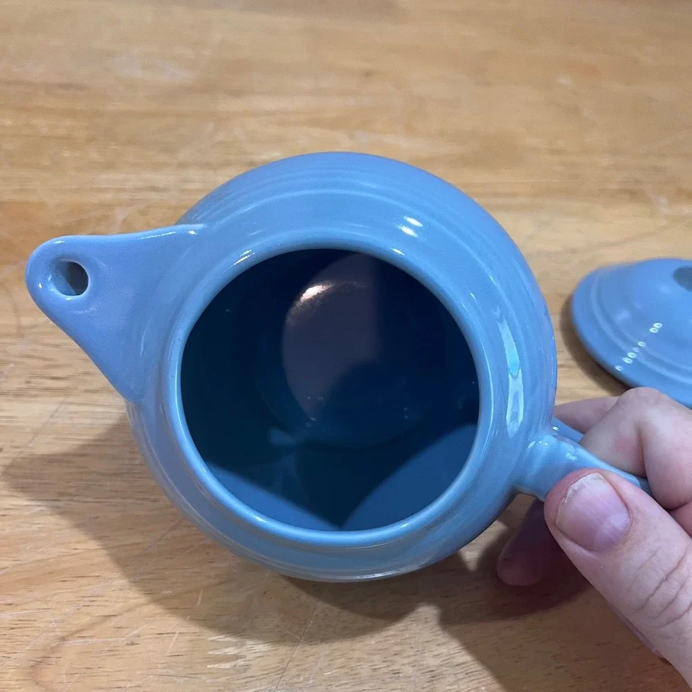 Vtg Fiesta Periwinkle Blue‎ Small Teapot Lid 2 Cup HLC USA Ceramic Pottery